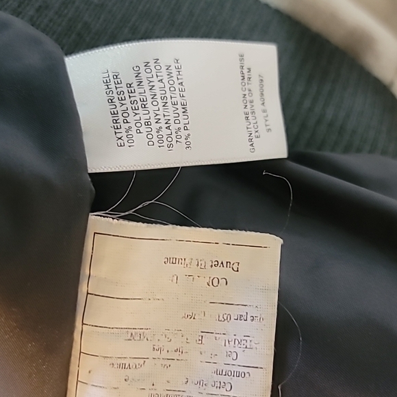 JACOB Bow Tie Hood Fitted Puffer Long Jacket Warm Charcoal - Picture 9 of 9